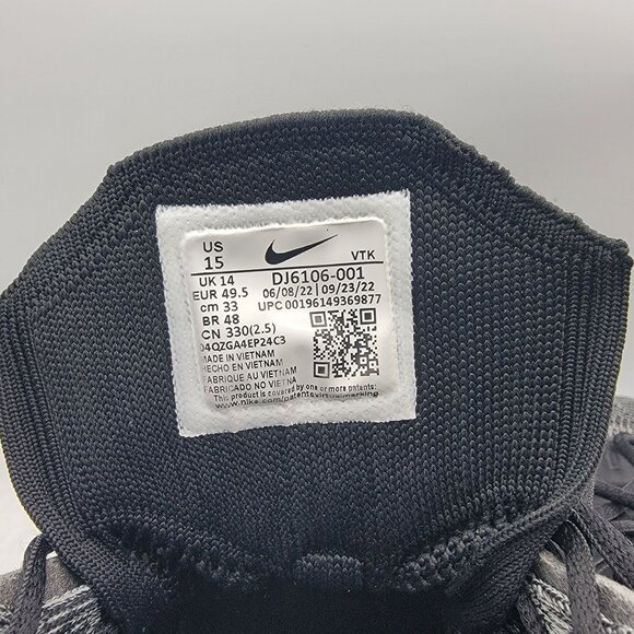 Nike Air Max Flyknit Racer Mens 15 Running Shoes Black White Oreo DJ6106-001 main image 12